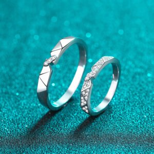 S925 Sterling Silver Couple Ring Moissanite Simple Band Wedding Ring Factory Direct Wholesale