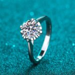 S925 Sterling Silver Ring for Women, Moissanite Ring with Heart Flower Basket, Everyday Fashionable Gift for Girlfriend