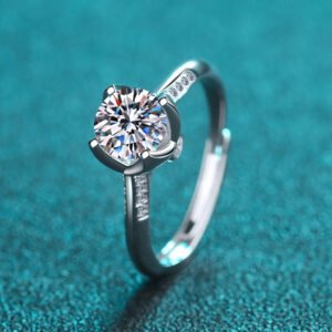 S925 Sterling Silver Ring for Women, Moissanite Wholesale, Classic Four-Prong Setting