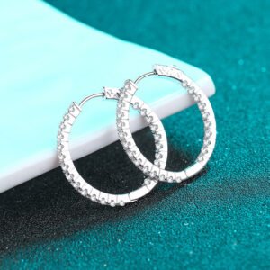 S925 Sterling Silver Moissanite Earrings for Women, Full Circle Ear Cuff, Factory Direct Wholesale