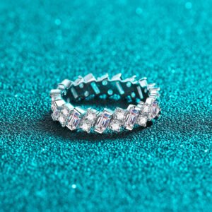 S925 Sterling Silver Women's Ring Full Moissanite Light Luxury Versatile Factory Direct Wholesale