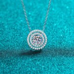 S925 Sterling Silver Necklace for Women, Double Circle Moissanite Choker Chain, Factory Direct Wholesale