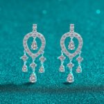 S925 Sterling Silver Moissanite Earrings for Women, Tassel Drop Earrings, Exquisite and Luxurious