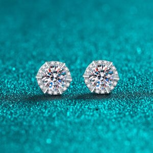 S925 Sterling Silver Moissanite Stud Earrings for Women, Light Luxury European and American Style, Korean Minimalist Earrings, Daily Versatile