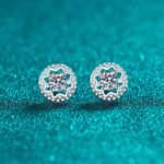 S925 Sterling Silver Moissanite Star Hollow Four-Prong Earrings for Women, Ins Style Holiday Gift