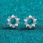 S925 Sterling Silver Full Moissanite Star Earrings for Women, Exquisite Cute Daily Simple