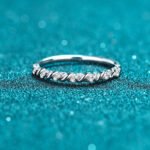 S925 Sterling Silver Moissanite Eternity Band Ring Engagement Gift