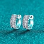 S925 Sterling Silver Moissanite Stud Earrings for Women Classic Hoop Style Elegant Daily Accessories