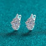 S925 Sterling Silver Moissanite Stud Earrings for Women U-Shaped Buckle Fashion High-End Everyday Versatile
