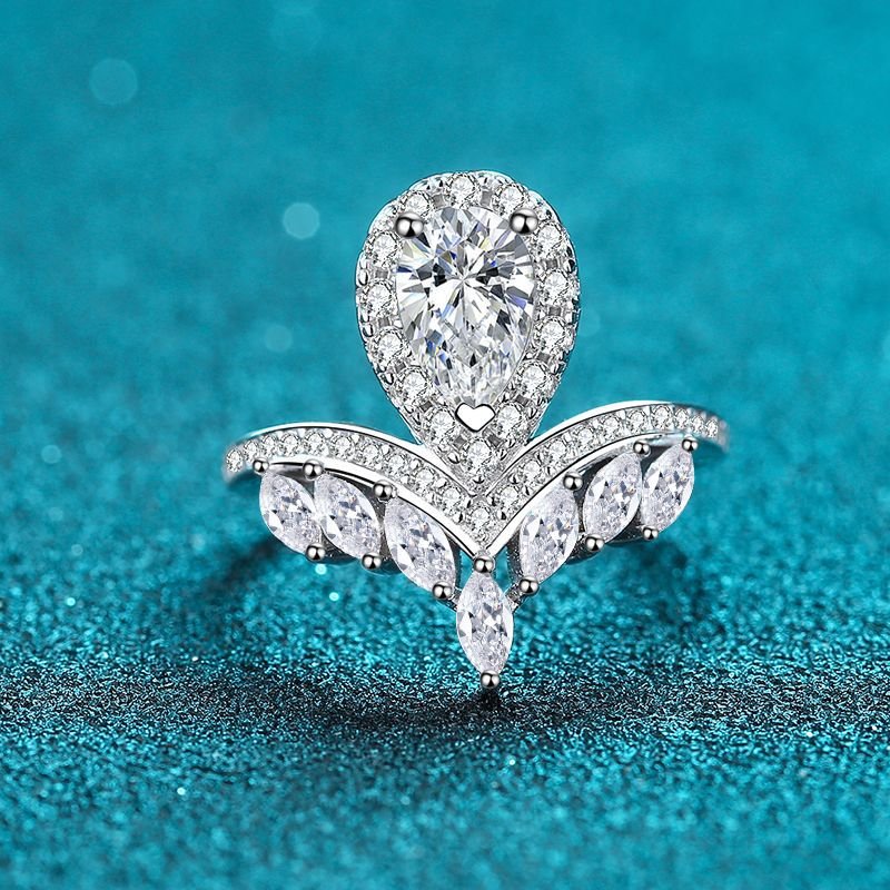 S925 Silver Ring for Women Fashion Moissanite Engagement Ring