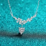 S925 Sterling Silver Moissanite Necklace Full Drill Star Heart Design Luxury Choker Chain