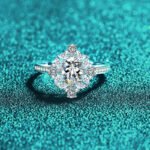 S925 Sterling Silver Moissanite Ring for Women, Engagement Ring, Exquisite Holiday Gift