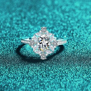 S925 Sterling Silver Moissanite Ring for Women, Engagement Ring, Exquisite Holiday Gift