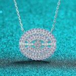 S925 Sterling Silver Moissanite Necklace for Women, Rectangular Beveled Oval Pendant, Exquisite and Fashionable Jewelry