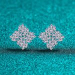 S925 Sterling Silver Moissanite Stud Earrings Geometric Rectangular Beveled Design Delicate Light Luxury