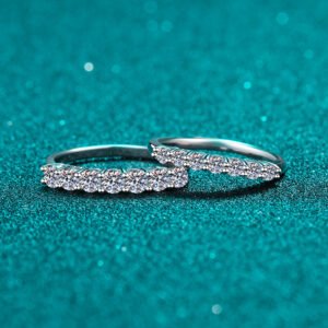 S925 Sterling Silver Ring for Women Moissanite Eternity Band 70 Points Seven Princess Moissanite Ring Pinky Ring Factory Direct