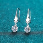 S925 Sterling Silver Elegant V-Shape Moissanite Earrings