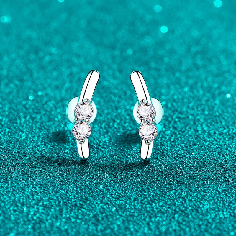 S925 Silver Moissanite Stud Earrings for Women, Cute Rabbit Earrings, Sweet and Simple
