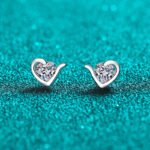 S925 Sterling Silver Moissanite Heart Earrings for Women, Exquisite and Versatile Daily Wear
