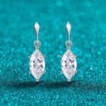 S925 Sterling Silver Moissanite Stud Earrings for Women, Oval Drop Light Luxury Fashion Versatile Ear Jewelry