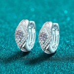 S925 Sterling Silver Moissanite Earrings for Women, Diamond-Shaped Ear Cuff, Light Luxury Fashion Trendy Earrings