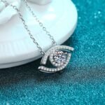 925 Silver Korean Fashion Women's Evil Eye Moissanite Pendant Necklace
