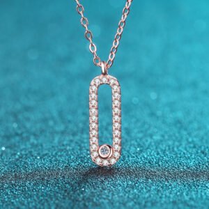 S925 Silver Oval Moissanite Pendant Necklace, Simple European Style, Factory Direct