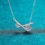S925 Sterling Silver Cross Moissanite Necklace for Women, Korean Fashion Pendant, Wholesale