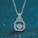 S925 Sterling Silver Necklace with 30-Point Moissanite Pendant, Clavicle Chain, Dangle Charm, Factory Direct