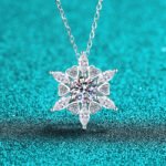 S925 Sterling Silver Moissanite Necklace for Women Heart Hexagon Pendant Fashion Trendy Collarbone Chain