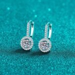 S925 Sterling Silver Earrings Round Moissanite Stud Earrings Simple Women's Jewelry Wedding Gift