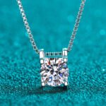 Classic Bull Head Pendant Necklace in 925 Silver with 1 Carat Moissanite, Simple Style for Women