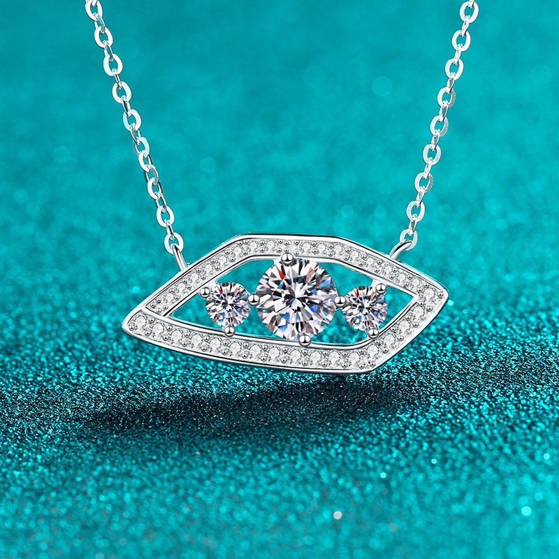S925 Sterling Silver Moissanite Big Eye Pendant Trendy Fashion Versatile Gift
