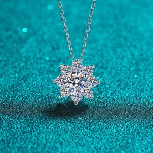 S925 Sterling Silver Sunflower Moissanite Choker Necklace for Women Factory Direct Wholesale