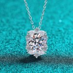S925 Sterling Silver Moissanite Necklace for Women, Oval Shape, Luxurious and Elegant Pendant, Fashionable and Versatile