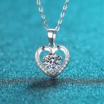 S925 Silver Love Heart Necklace Fashion Ins Style Factory Direct Moissanite Pendant