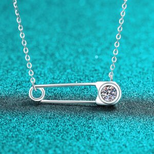 S925 Sterling Silver Moissanite Necklace for Women, Paperclip Pendant, Minimalist Versatile Design, Exquisite Gift
