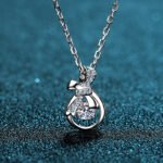 S925 Sterling Silver Pendant 30-Point Lively Money Bag Moissanite Necklace Collarbone Chain Factory Direct