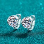 S925 Sterling Silver Full Moissanite Stud Earrings for Women, Bubble Floating Ear Cuff, Minimalist and Elegant, Everyday Versatile