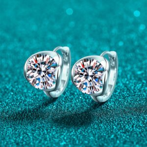 S925 Sterling Silver Full Moissanite Stud Earrings for Women, Bubble Floating Ear Cuff, Minimalist and Elegant, Everyday Versatile