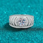 S925 Sterling Silver Moissanite Ring for Women, Bold Statement Ring, Fashion Jewelry