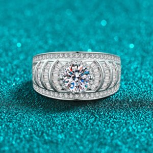 S925 Sterling Silver Moissanite Ring for Women, Bold Statement Ring, Fashion Jewelry