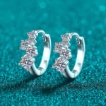 S925 Sterling Silver Moissanite Stud Earrings for Women Irregular Geometric Ear Cuff Minimalist Daily