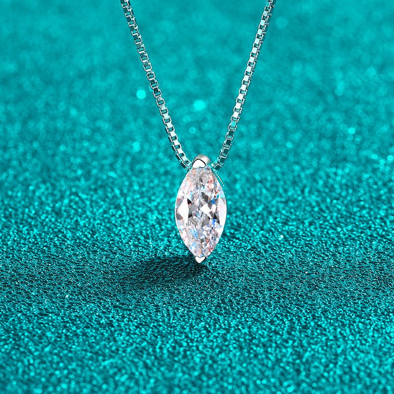 S925 Silver Women's Drop Necklace, Simple and Elegant, Daily Commute, Moissanite