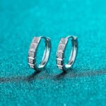 S925 Silver Earrings for Women Half Circle Square Moissanite Ear Clips Small Fashion Accessories Factory Direct