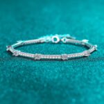 S925 Sterling Silver Moissanite Bracelet for Women, Minimalist Elegant Gift