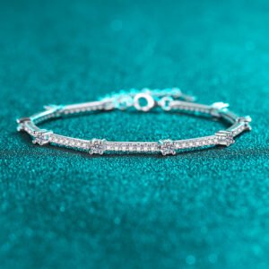 S925 Sterling Silver Moissanite Bracelet for Women, Minimalist Elegant Gift
