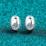 S925 Sterling Silver Moissanite Stud Earrings for Women, Minimalist Round Design, Everyday Fashionable
