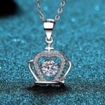 S925 Sterling Silver Crown Pendant Necklace for Women, Moissanite, Layering Chain, Factory Direct Wholesale