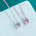 Moissanite Bull Head Pendant Necklace in Rose Gold Tone